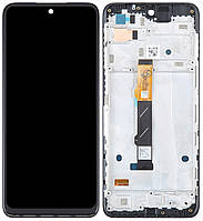 Дисплей модуль тачскрин Motorola XT2233-2 Moto G42 чорний Amoled оригінал із рамкою