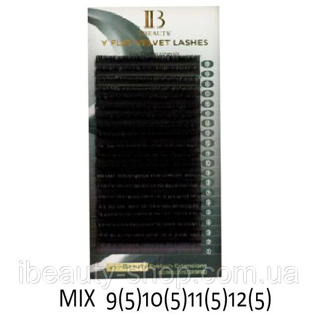 Вії Y Flat Velvet i-Beauty мікс 9-12 мм