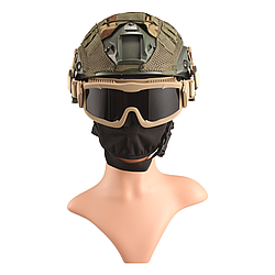Тактичні окуляри-маска Solve Coyote з кріпленням на каску та 3 змінними лінзами (товщина лінз 3 мм)