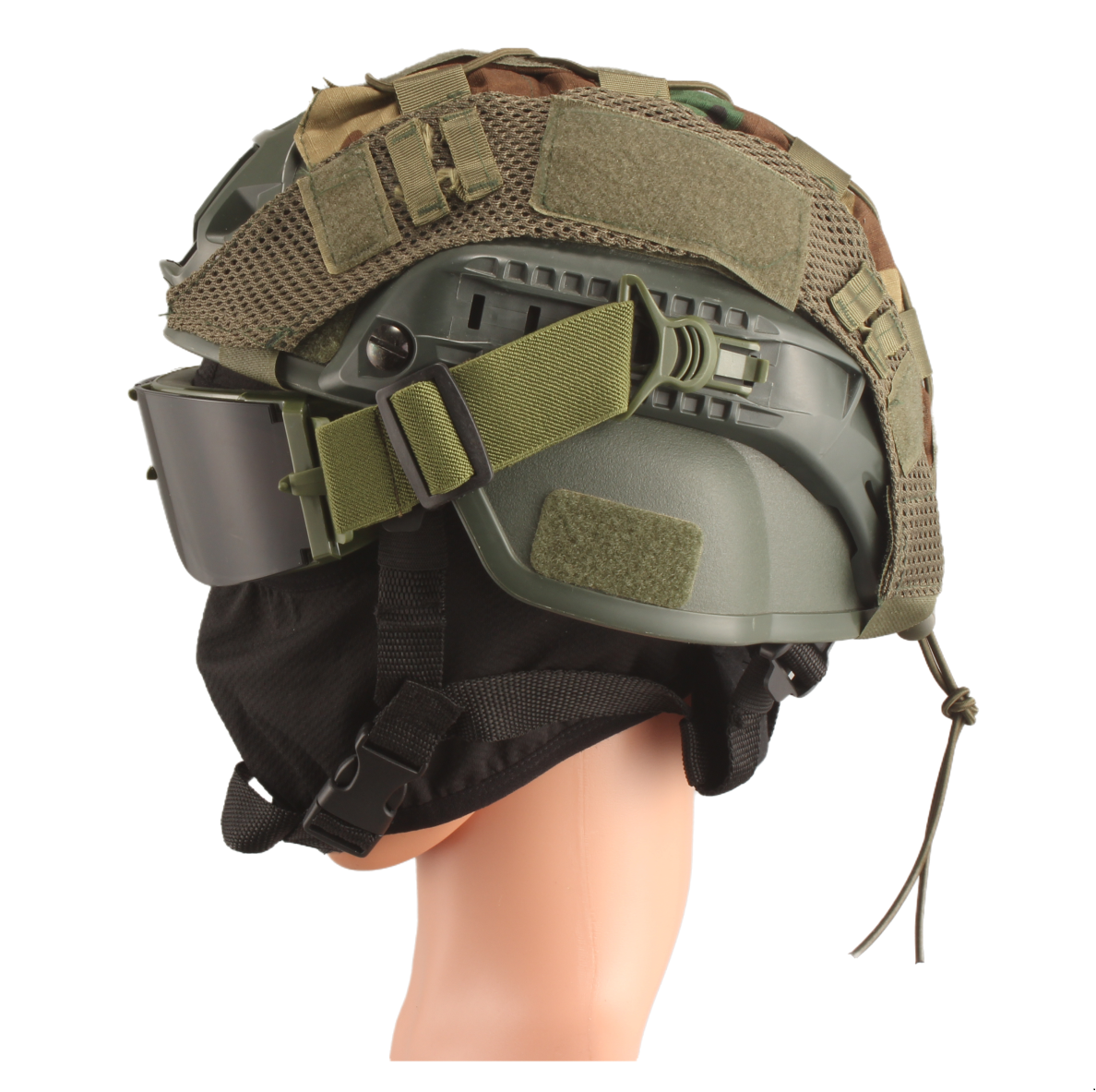 Окуляри захисна маска Solve з кріпленнями на каску з 3 змінними лінзами Олива peremogaua, фото 1