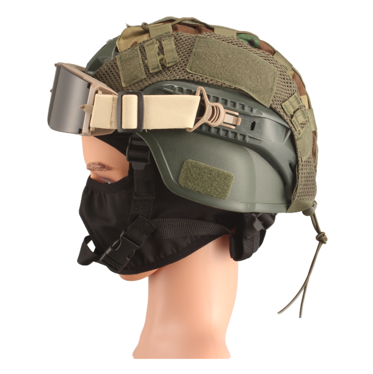 Окуляри захисна маска Solve з кріпленнями на каску з 3 змінними лінзами Койот peremogaua, фото 1