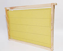 Рамка для вулика Дадан (435х300) з вощиною, єврошип верх та низ, з розділювачем Гофмана