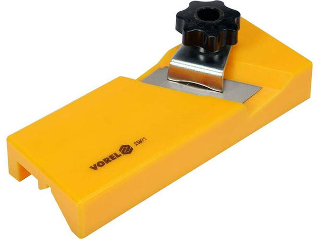 Рубанок крайковий за г/к плитами VOREL t = 15, 18 мм, кут обробки 45°, 90° ABS пластиків, 148x55x24 мм, фото 1