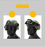 Тактичні окуляри захисна маска Solve із кріпленнями на каску із 3 змінними лінзами Чорна solve, фото 10