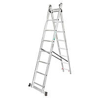 Драбина комбінована двосекційна (2х10 щаблів, max навантаження 150 кг) FORCEKRAFT FK-BL-E210