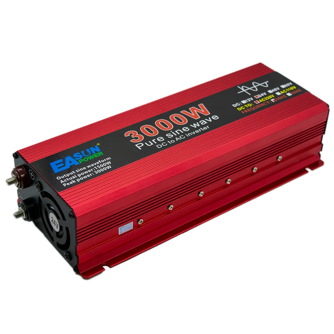 Інвертор напруги, перетворювач Easun Power 24V-230V 1500w/3000w, чиста синусоїда, фото 1