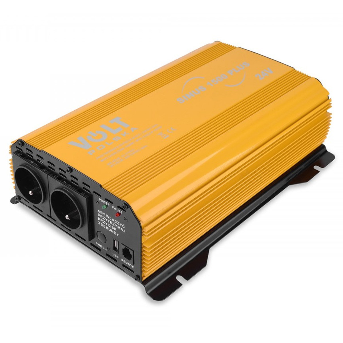 Інвертор напруги, перетворювач Volt Polska 1500 Plus 24V-230V, 1000w/1500w, чиста синусоїда, фото 1