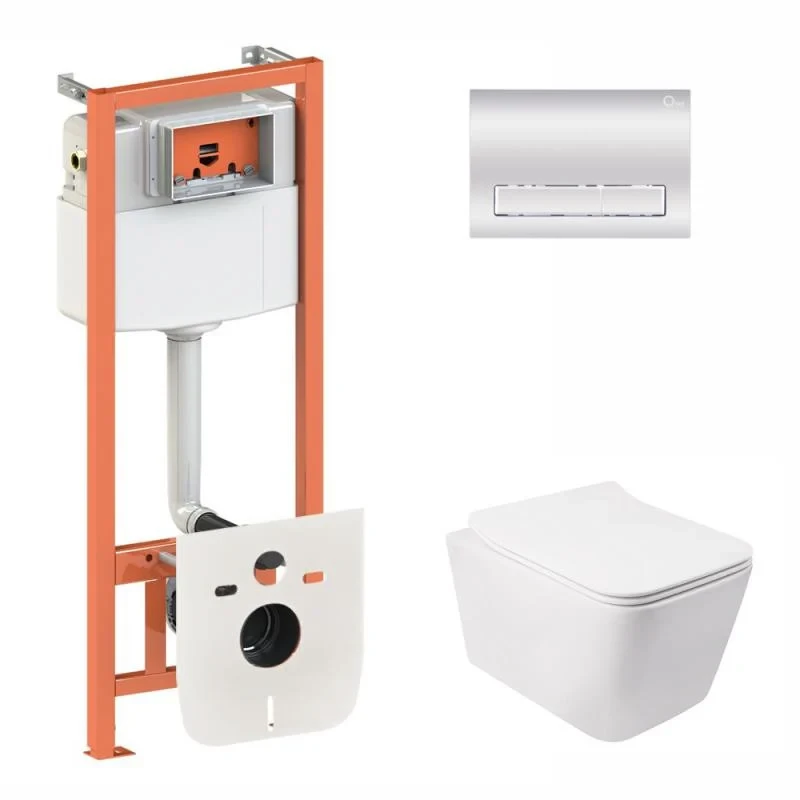 Інсталяція з унітазом та кнопкою Q-Tap Nest QT05335170W0133M425M08381CRM 3 в 1, 3/8 л