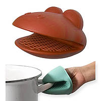 Силіконова прихватка для гарячого жаба червона (1 шт)