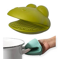 Прихват кухонний силіконовий для гарячого жаба  салатовий (1 шт)