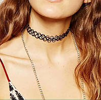 Чокер гумка на шию чорний