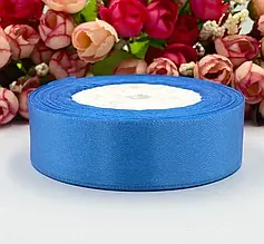 Атласна стрічка 25 мм (23 м.) лазурний