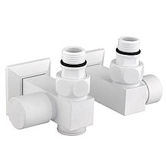 Набір Кран вентильний кутовий з американкою SOLOMON LUX 1/2″CUBE WHITE 8888_ТЕН (1уп) (000028374)
