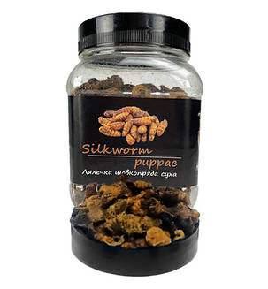 Корм Буся, Silkworm puppae, лялечка тутового шовкопряду, 450 ml., фото 3