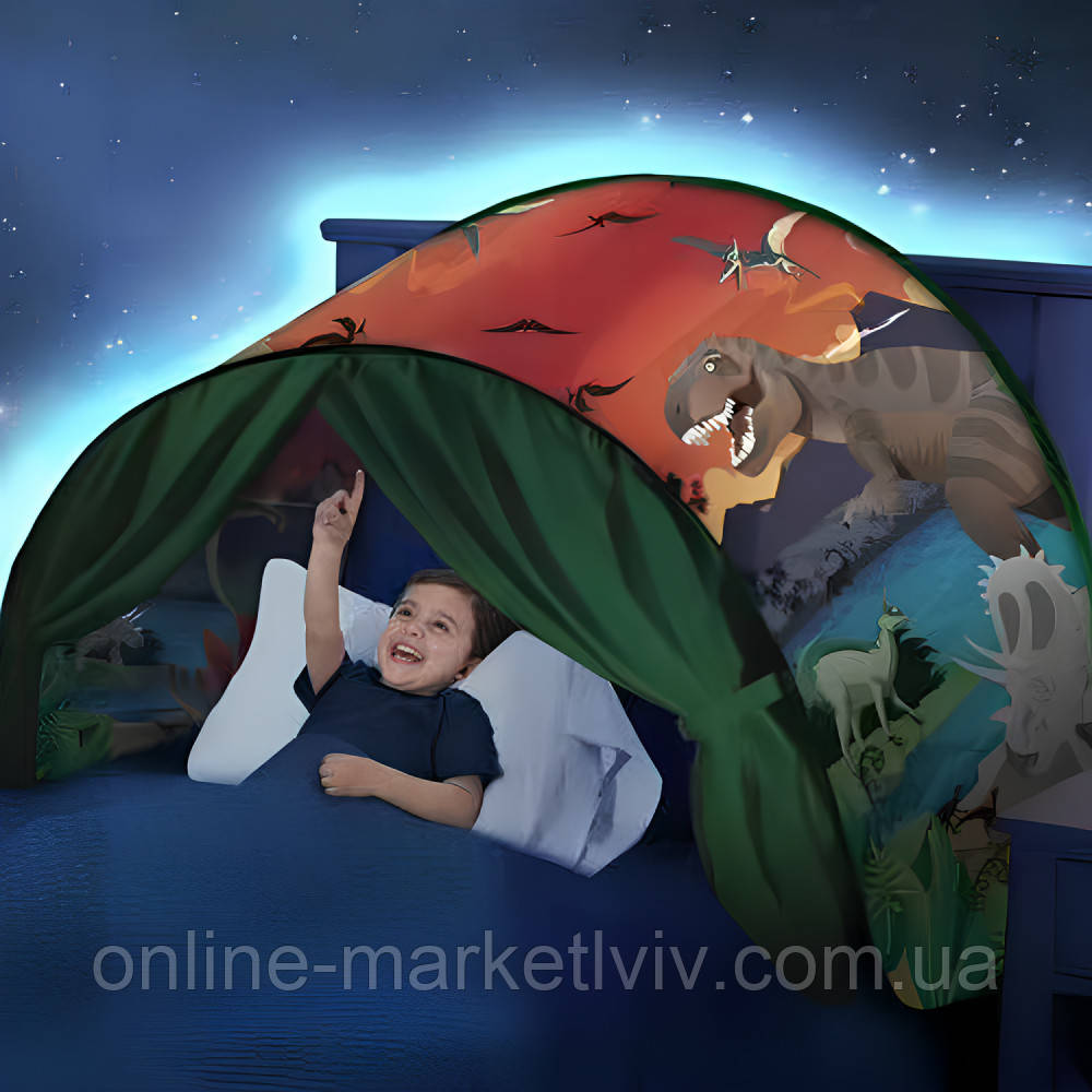 Дитячий намет тент для сну 220x80см, Dream Tents, Динозаври / Намет дитячий / Ігровий намет для дітей, фото 1