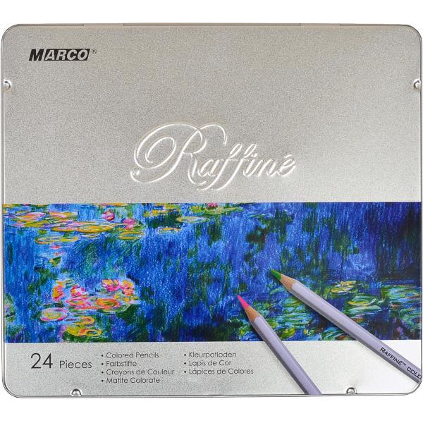 Олівці Марко 24 кольори в металевому пеналі. Marco Raffine 7100/24TN