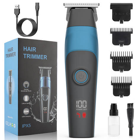 Тример для окантовки та стрижки бороди Hatteker Cordless Trimmer Black&Blue (MS-817), фото 3