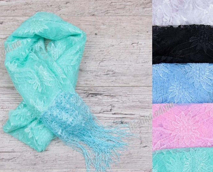 Шарф жіночий прозорий ажурний розмір 160 на 50 см Мікс колір (від 5 шт.)