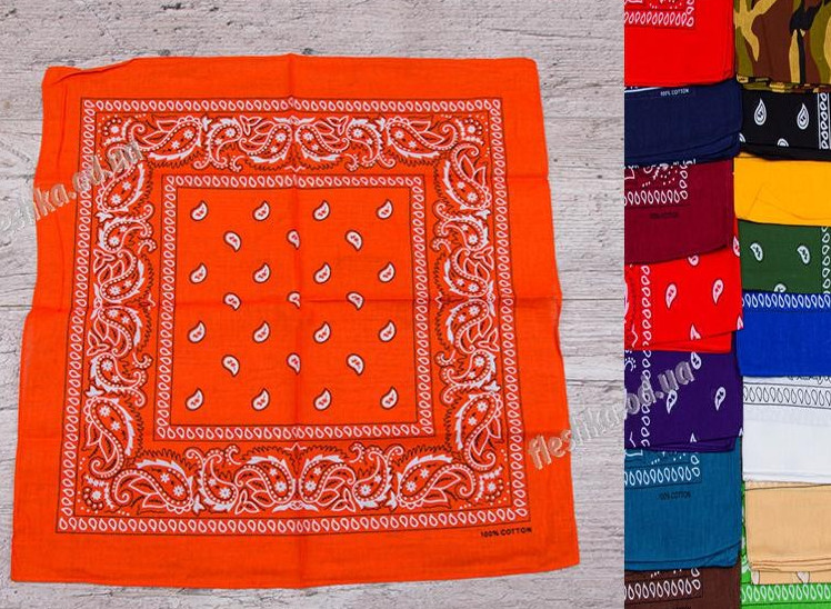 Хустка жіноча бавовна розмір 51 на 53 см Мікс колір (від 10 шт.)