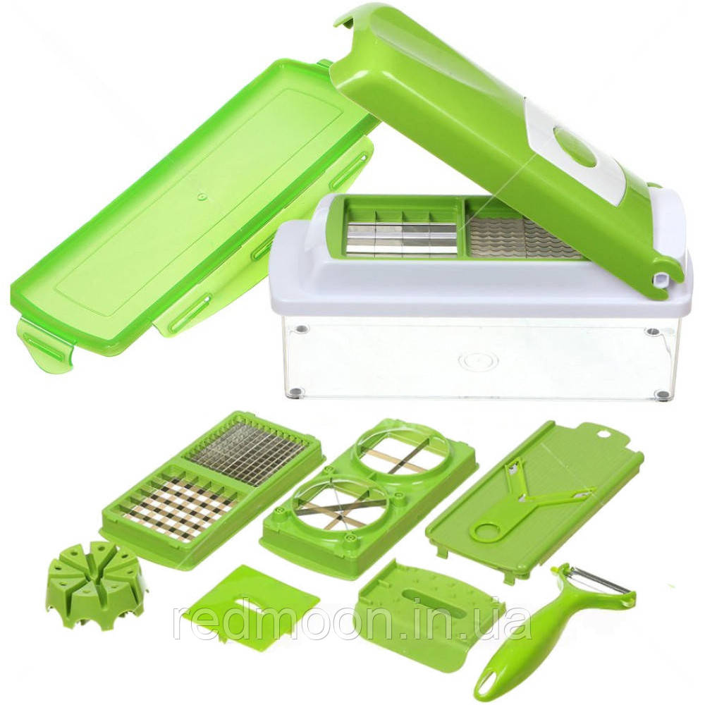 Слайсер для нарізки овочів 10в1 Vegetable Salad Cutter / Мультифункціональна овочерізка з контейнером