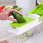 Слайсер для нарізки овочів 10в1 Vegetable Salad Cutter / Мультифункціональна овочерізка з контейнером, фото 8