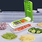 Слайсер для нарізки овочів 10в1 Vegetable Salad Cutter / Мультифункціональна овочерізка з контейнером, фото 9