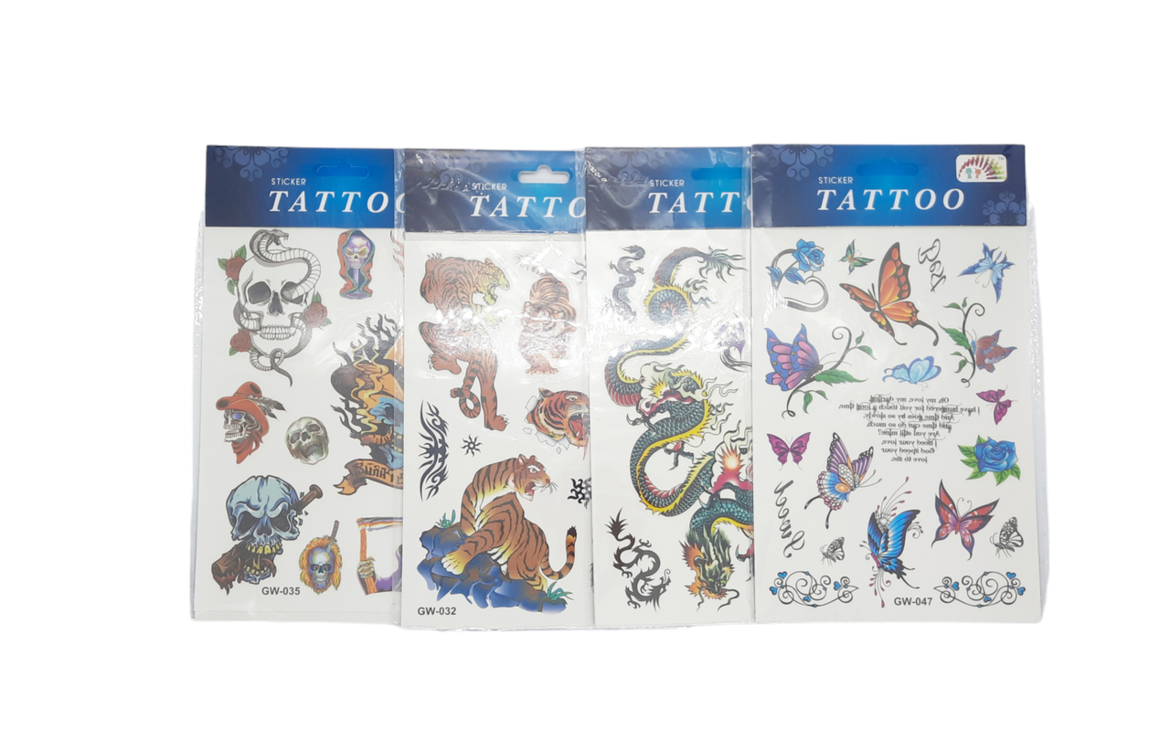 Дитячі тату кольорові асорті 23*13.5 см., фото 1