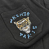 Чоловічий літній костюм шорти + футболка Kenzo CK8123 чорний, фото 8