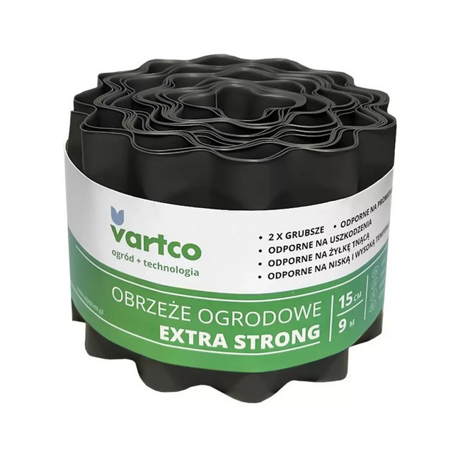 Стрічка бордюрна садова VARTCO 20 см 9 метрів сіра (Niz15320)