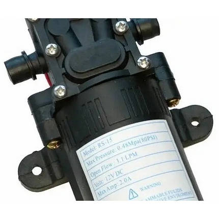 Водяний мембранний насос RS-15 12В 80psi високого тиску 9267 N, фото 3