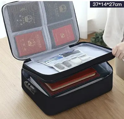 Органайзер папка для документів із кодовим замком на 2 відділення Чорний
