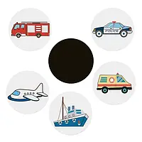 Термо наклейки для приучения к горшку детские наклейки на горшок для ребенка 5 шт яркие транспорт 7 см