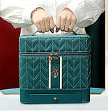 Скринька жіноча косметичка велика для прикрас, косметики з дзеркалом Б'ютікейс валіза органайзер, фото 2