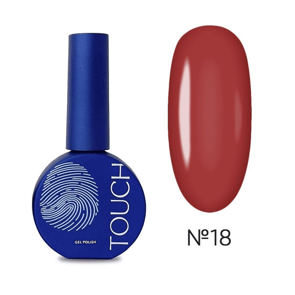 ГЕЛЬ ЛАК TOUCH GEL POLISH №18 ЧЕРВОНИЙ 9 МЛ, фото 1
