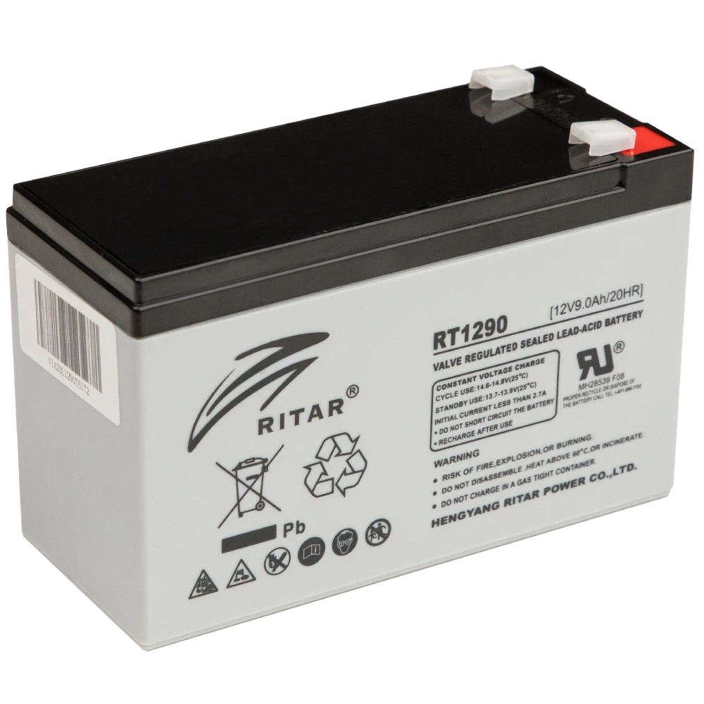 Акумуляторна батарея Ritar RT1290 12V 9Ah grey, фото 1