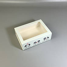 Коробка для 12 макаронс та Hand Made виробів з вікном 115*155*50 Щастя поруч