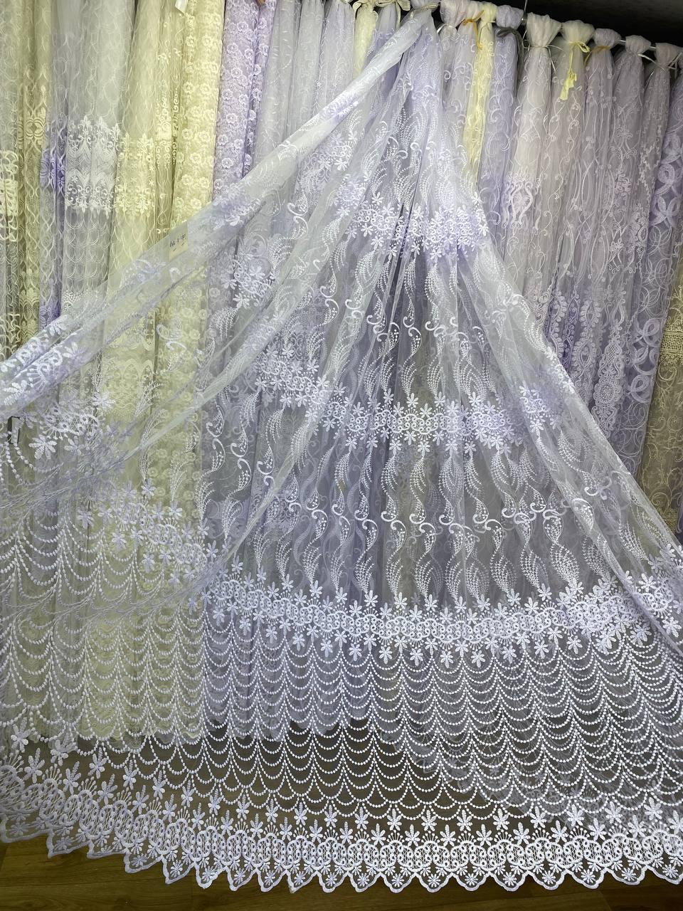 Тюль фатинова корд заввишки 2,8 м. білий