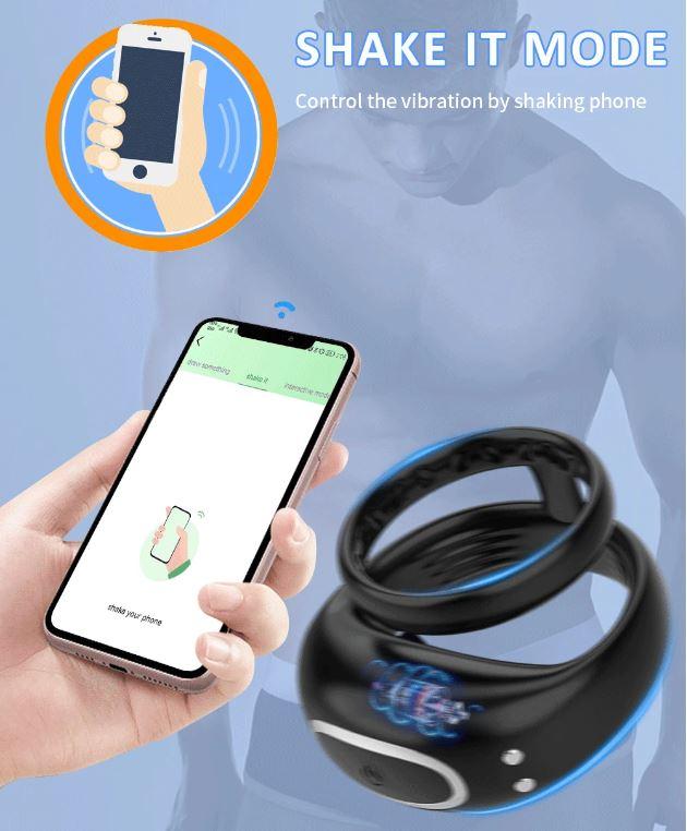 Ерекційне кільце DoubleSexyRing з вібрацією, акумулятором та керуванням зі смартфона, фото 1