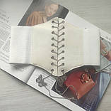 Жіночий білий пояс корсет із метеликами, фото 3