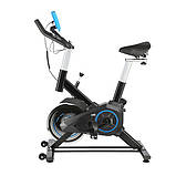 Велотренажер спінінговий механічний ONE FITNESS SW2501 блакитний 7 кг, фото 5