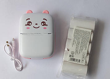 Портативний дитячий міні-принтер Котик з 5 рулонами A8CC