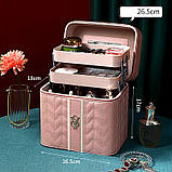 Скринька жіноча косметичка велика для прикрас, косметики з дзеркалом Б'ютікейс валіза органайзер, фото 2