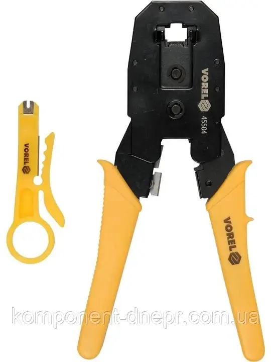 Кліщі для затискача телефонних і мережевих штекерів RJ45 RJ10 RJ11 Vorel 45504, фото 1