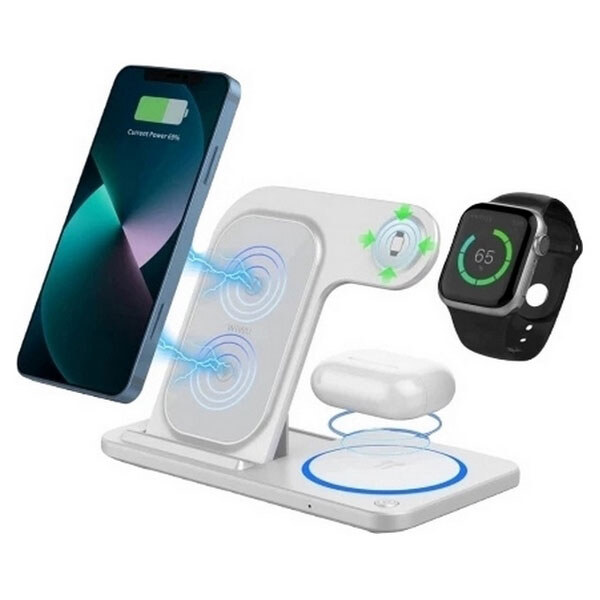 Бездротовий зарядний пристрій 3 в 1 WiWU Wi-W020 Foldable Magnetic Station Wireless Charger 3in1 15 W