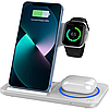 Бездротовий зарядний пристрій 3 в 1 WiWU Wi-W020 Foldable Magnetic Station Wireless Charger 3in1 15 W, фото 3