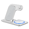 Бездротовий зарядний пристрій 3 в 1 WiWU Wi-W020 Foldable Magnetic Station Wireless Charger 3in1 15 W, фото 5