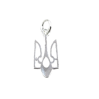 Кулон гіпоалергений сплав FInding Підвіска патріотична Герб України тризуб Сріблястий 20 мм х 10 мм