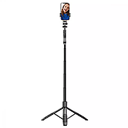 Штатив трипод для телефона та камери з різьбою 1/4 дюйми Proove MegaStick Selfie Stick Tripod 1530mm (чорний), фото 6