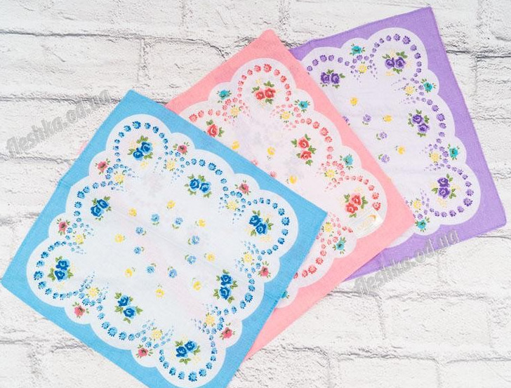 Носові хустки бавовна розмір 30 на 30 см (від 10 шт.)