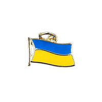 Кулон гіпоалергений сплав FInding Підвіска патріотична прапор України Жовто-блакитний золотистий 12 мм х 16 мм